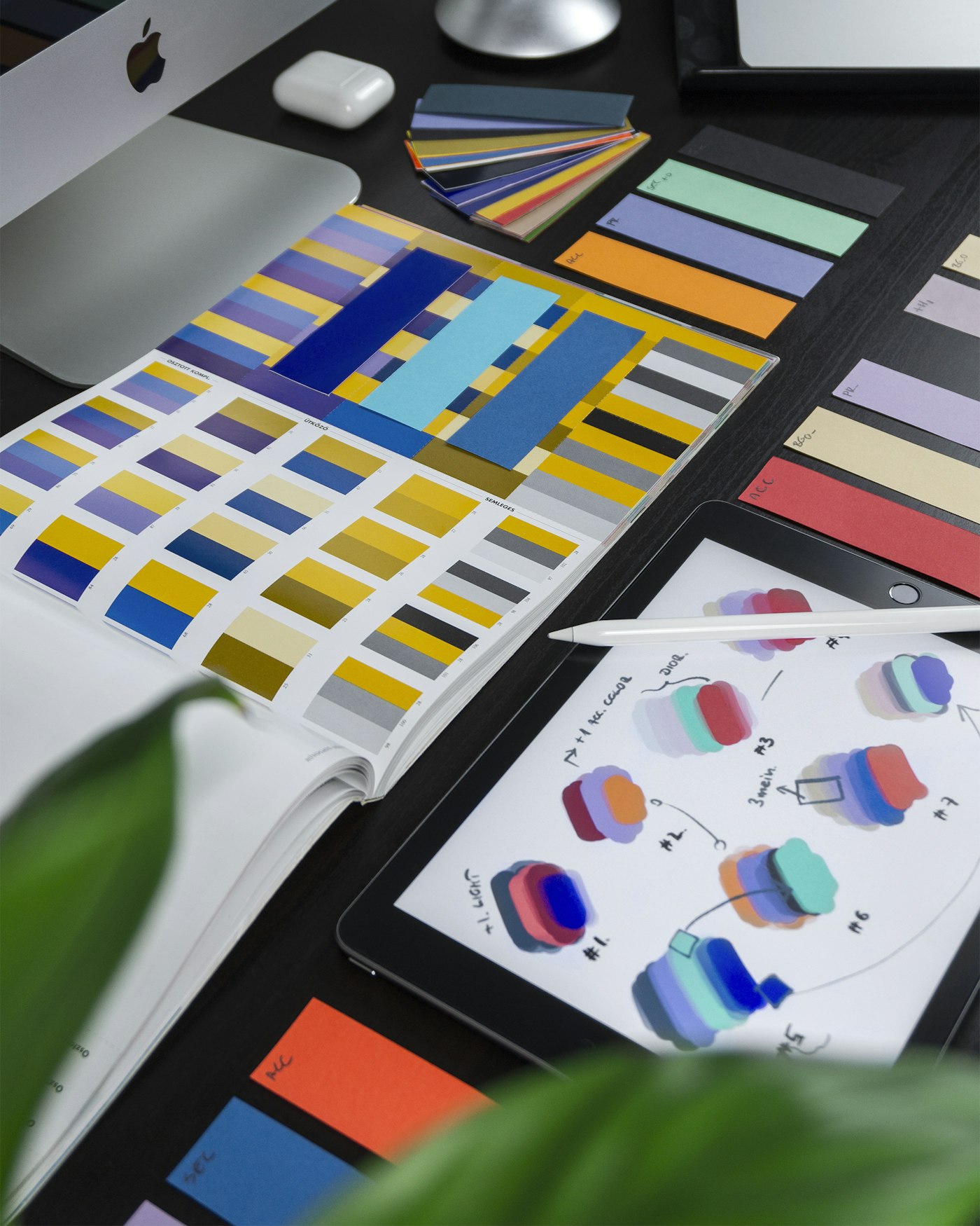 Designer working on creative artwork and layouts